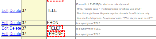 image of example words with a red border